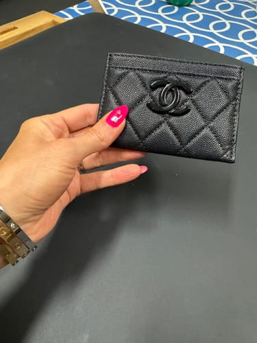 Customer photo review of cc card holder 11cm black caviar black hardware