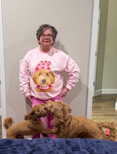 Customer photo review of Labradoodle Goldendoodle Love Sweatshirt