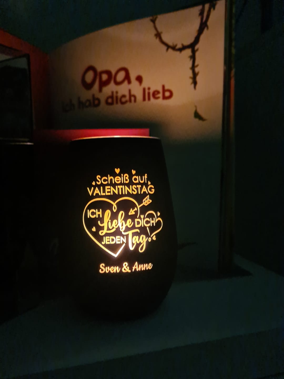 Customer photo review of Jeden Tag - Personalisiertes Windlicht