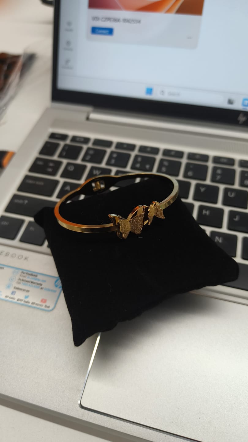 Customer photo review of Butterfly Charm Cuff Bracelet