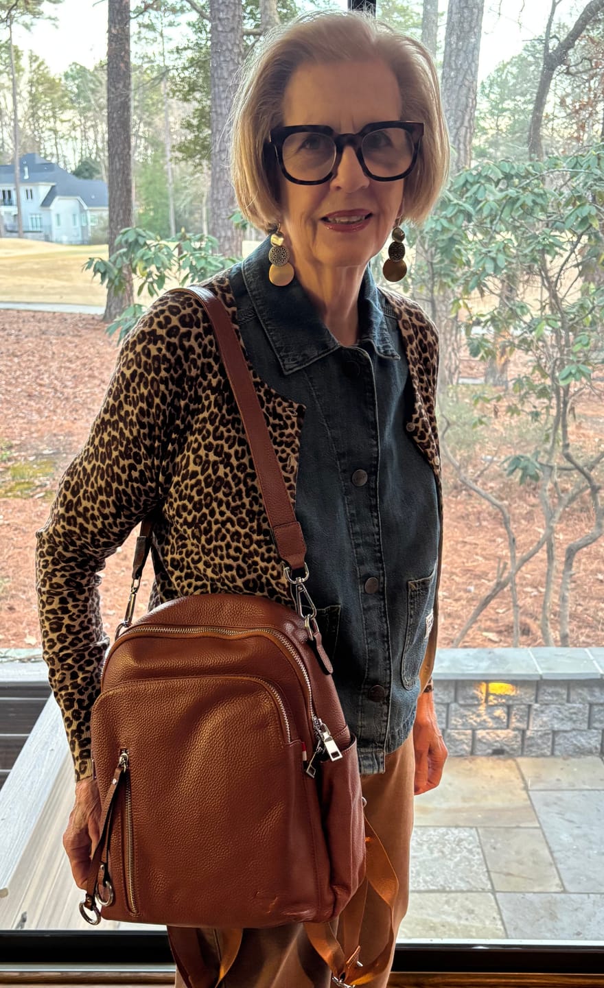 Customer photo review of Madison Women Leather Backpack