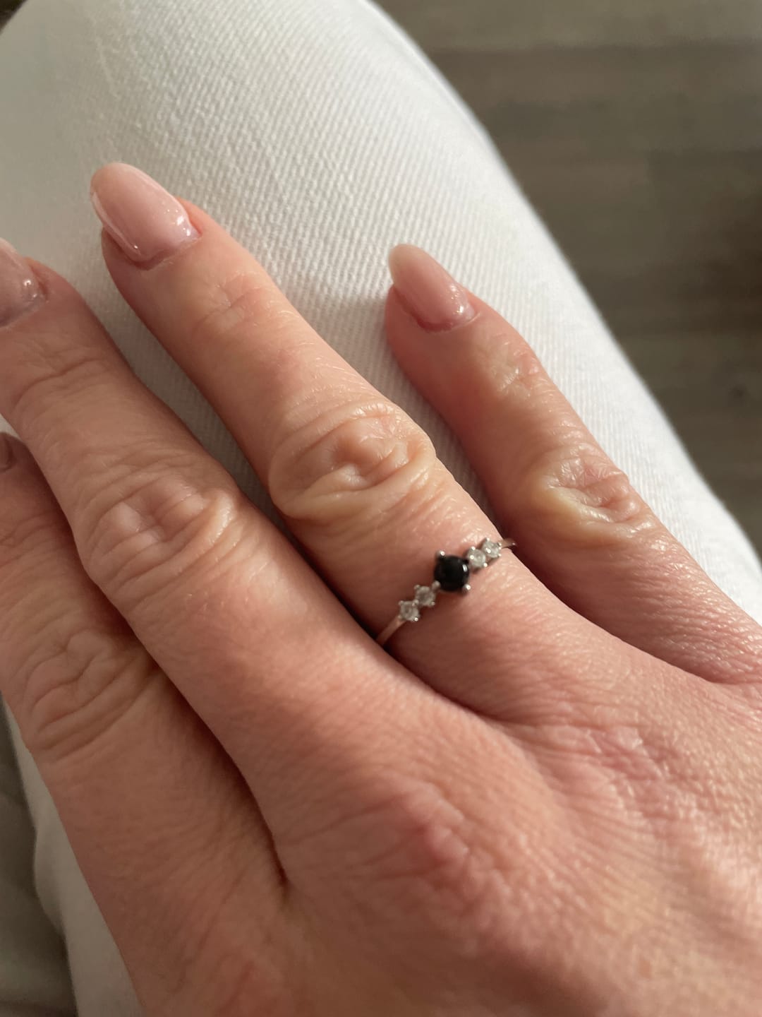 Customer photo review of Obsidian Ring - Perlenschliff rund