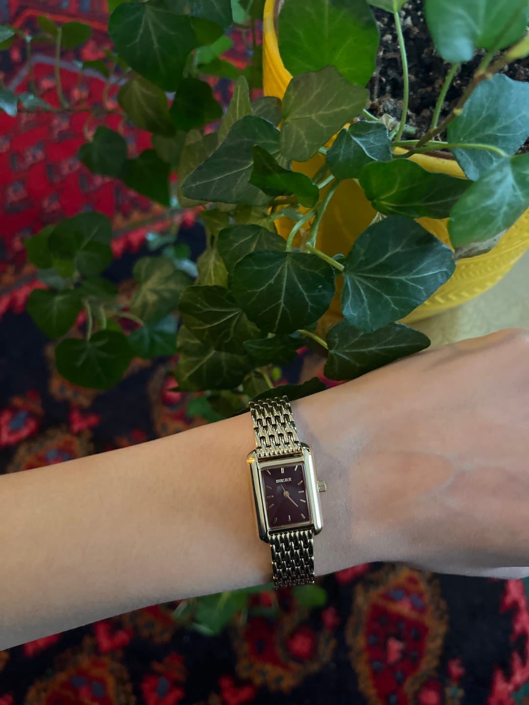 Customer photo review of Olivia Petite Gold Burgundy