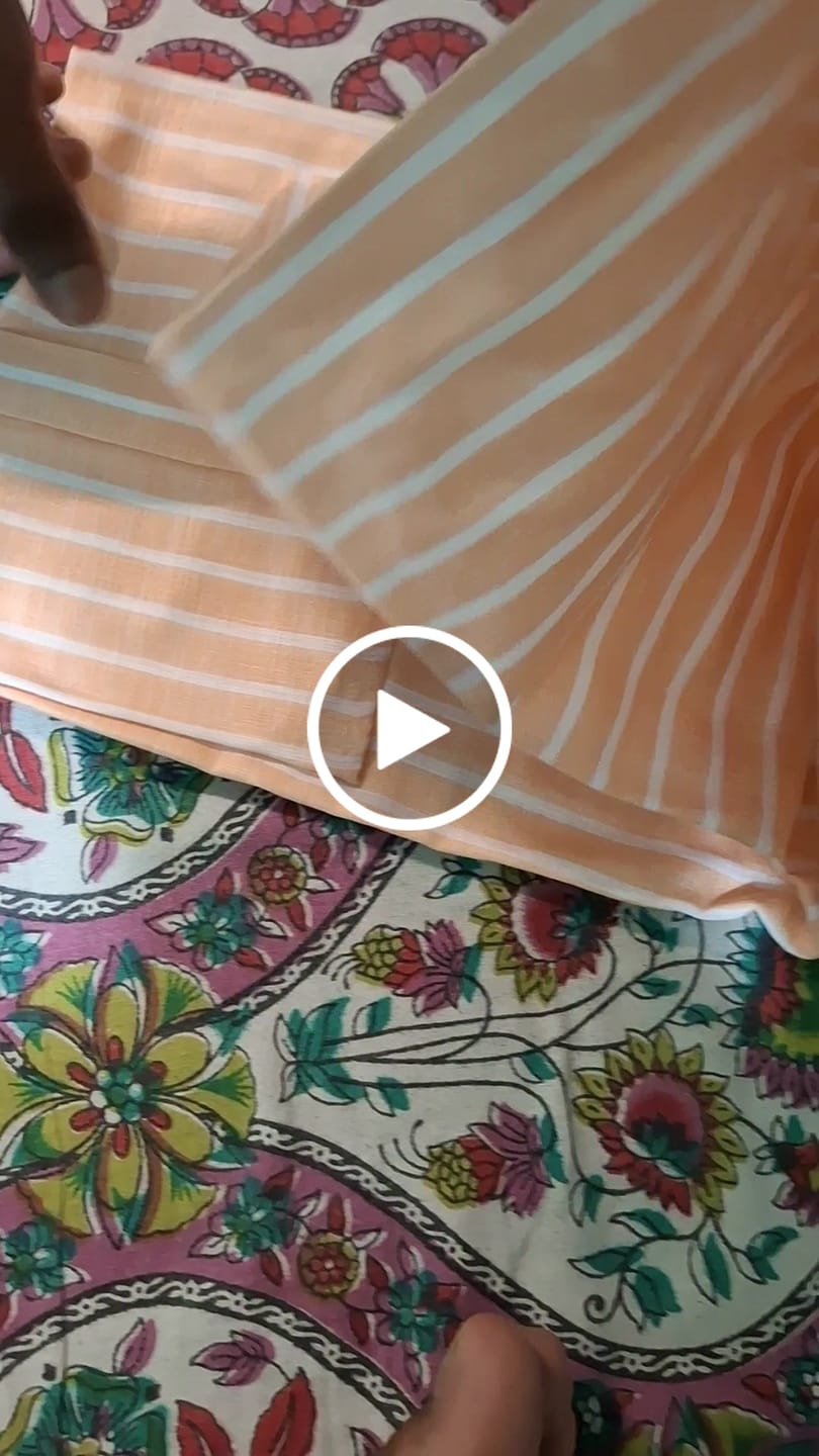 Customer video review of Peach Orange Stripes -Full-Bamboo Linen