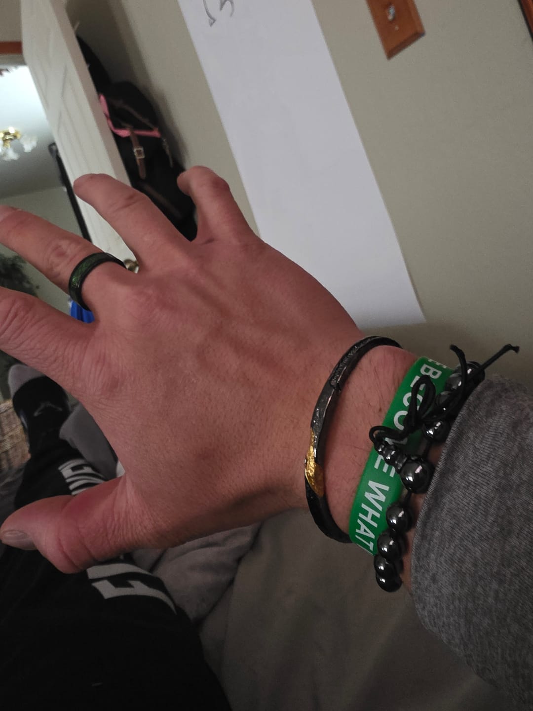 Customer photo review of FREE Today: Flowing Fire Gold Inlay Adjustable Bracelet / Ring