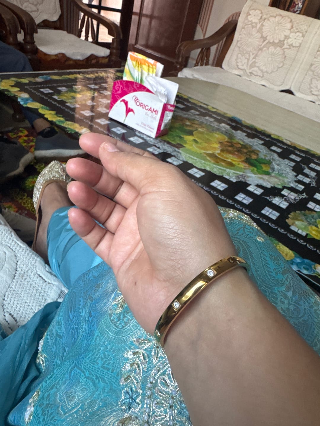 Customer photo review of Dazzling Stone Bangle Bracelet