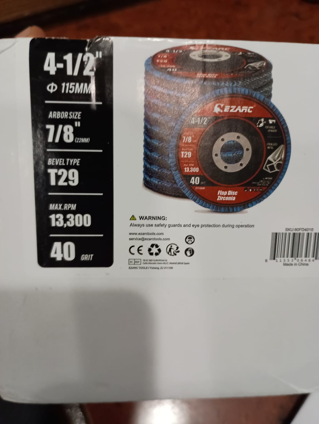 Customer photo review of 4-1/2 In. T29 Flap Sanding Discs For Stainless Steel, Sheet Metal,40/60/80/120 Grits