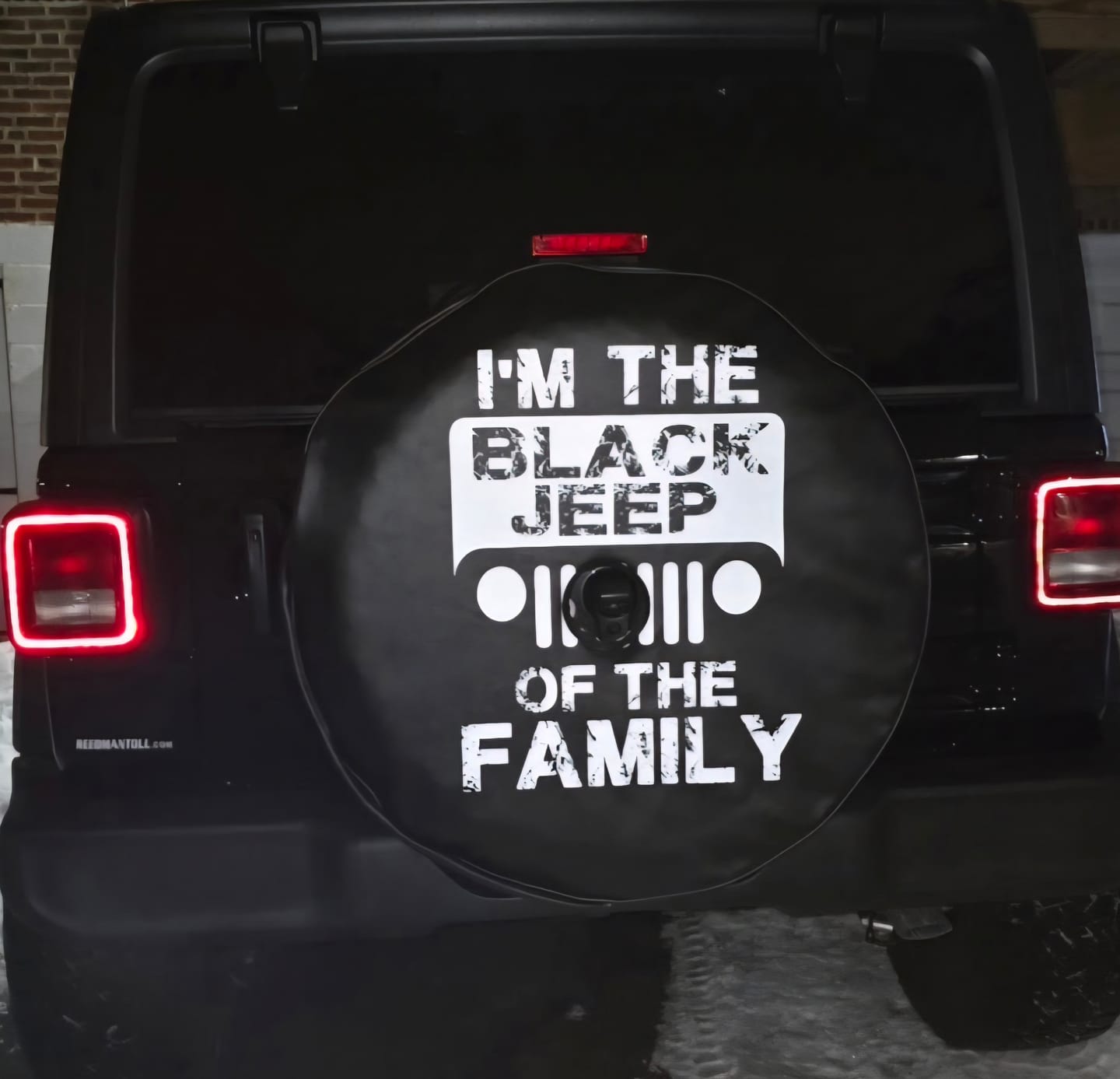 Customer photo review of I'm the Black Jeep of the Family - Jeep Spare Tire Cover Design - Made in USA