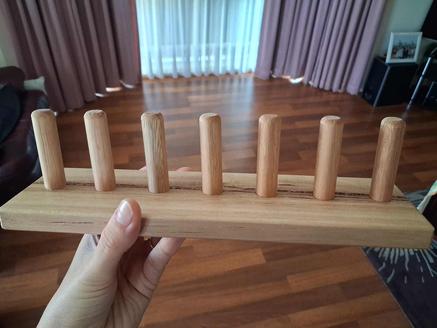 Customer photo review of Finger Puppet Stand (7 rods) Made in Australia