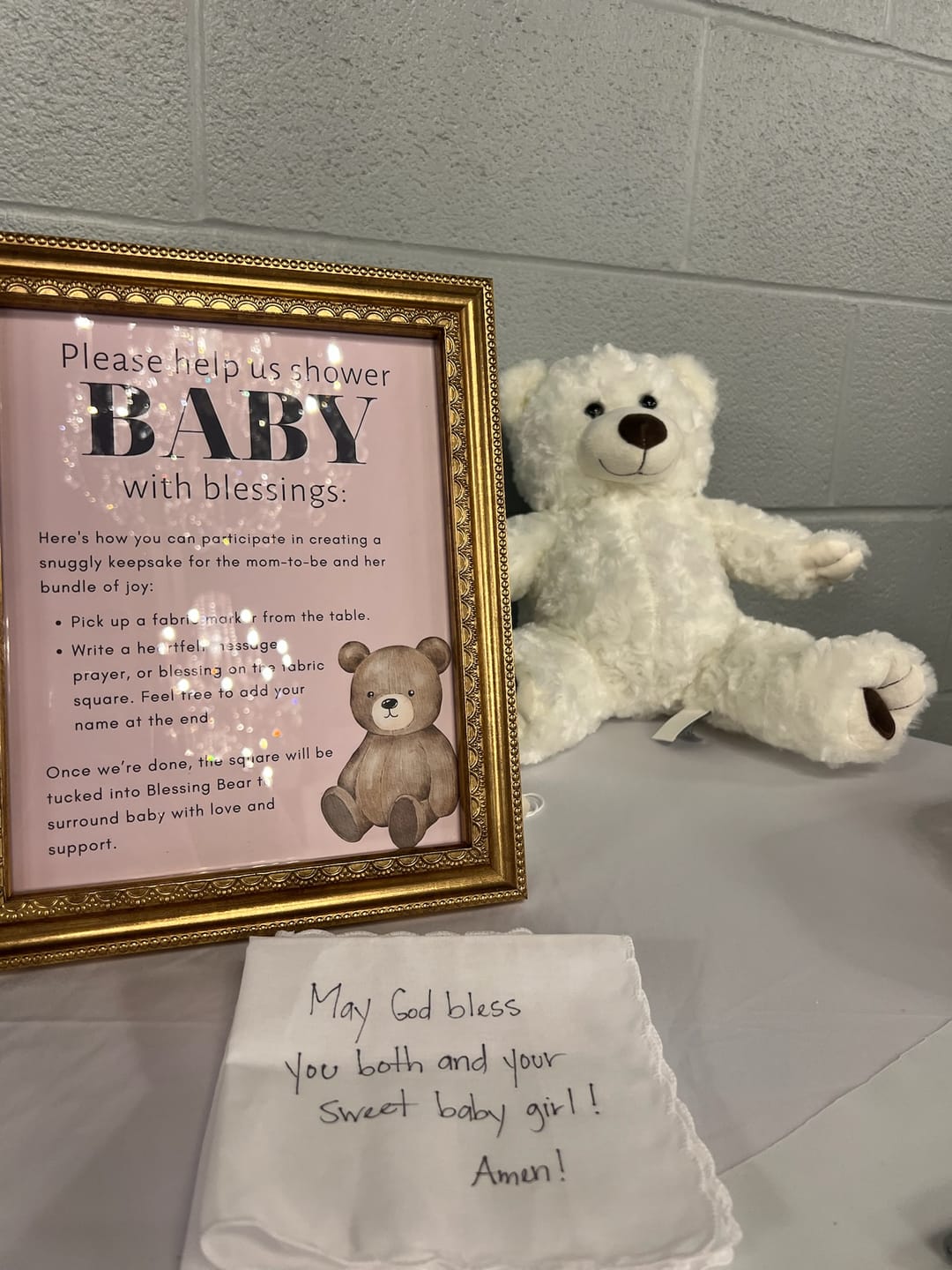 Customer photo review of Snowy Blessing Bear® Baby Shower Bundle