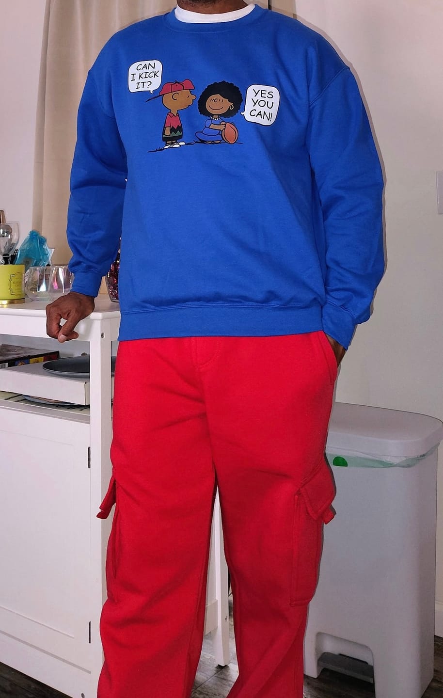 Customer photo review of Can I Kick It? Sweatshirt