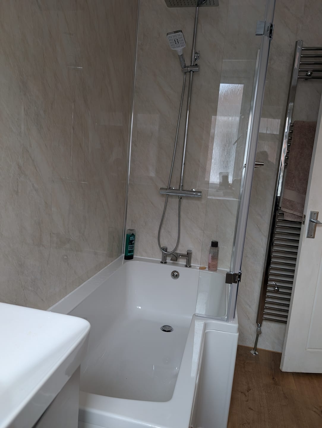 Customer photo review of 10mm Pergamon / Sandstone Gloss Shower Panel 1M x 2.4M