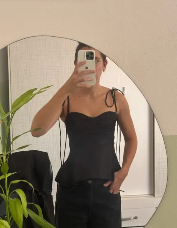 Customer photo review of Jada Peplum Corset Cami Top