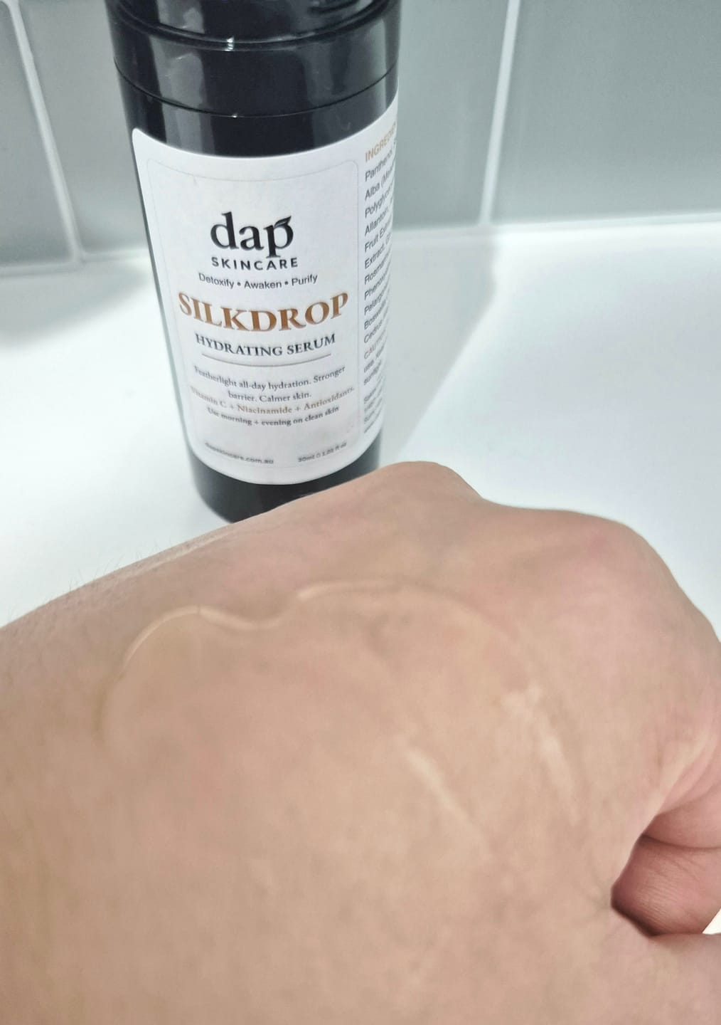 Customer photo review of Silkdrop Hydrating Serum