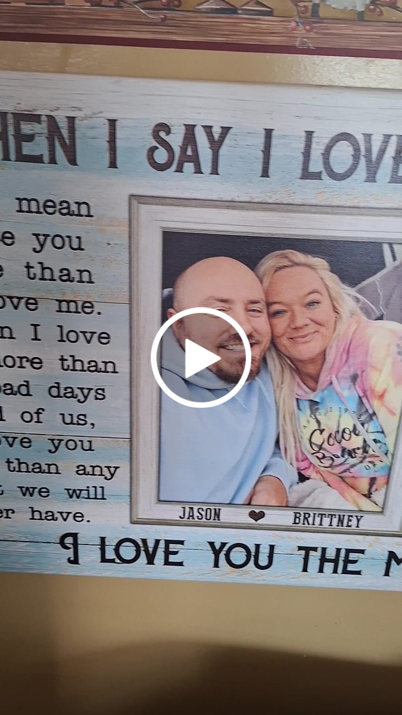 Customer video review of Personalized Canvas Prints, Custom Photos, Loving Gift For Couple, Couple Gift, Anniversary Gift, When I Say I Love You More Dem Canvas
