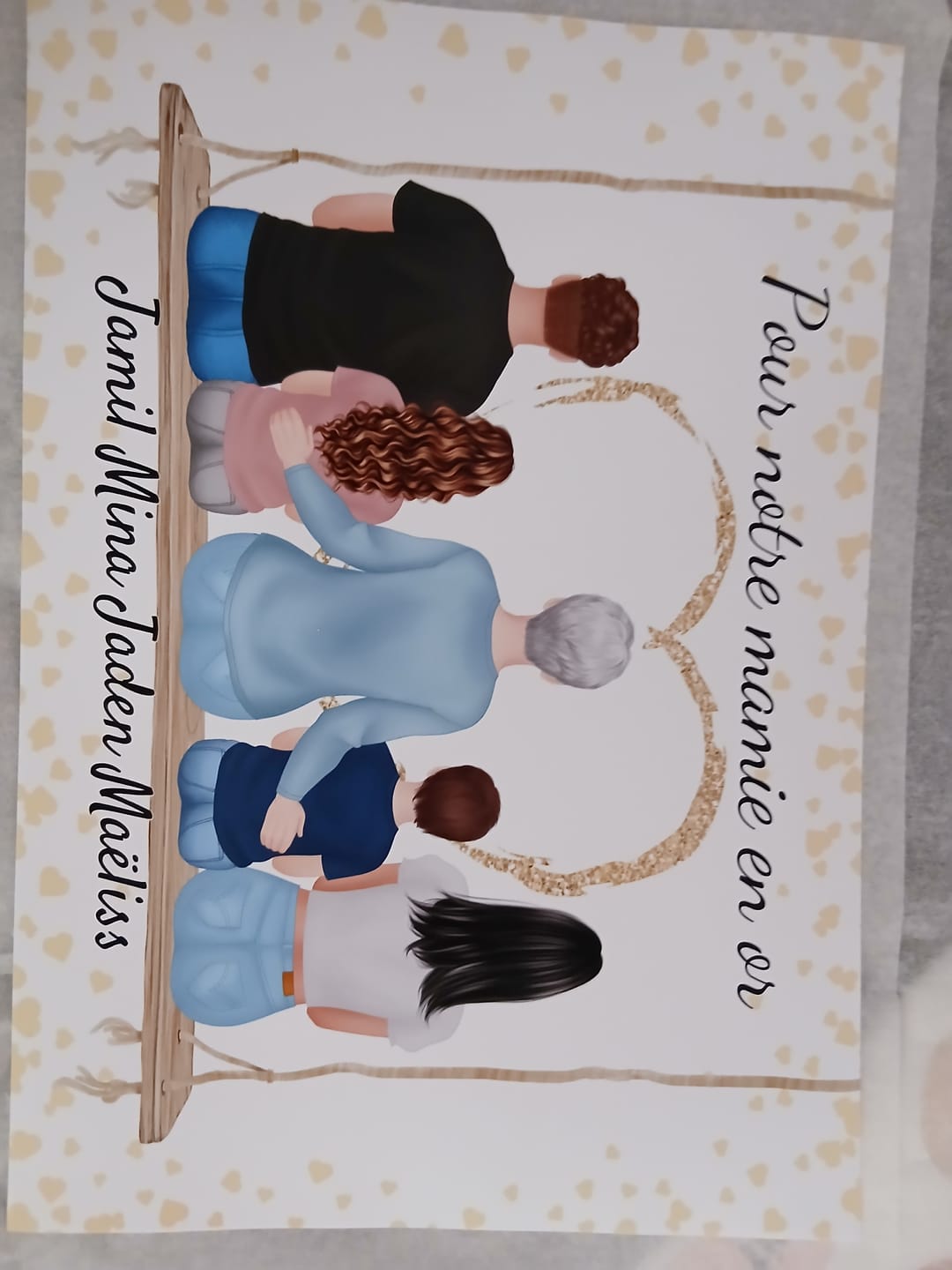 Customer photo review of Affiche Personnalisée - Mamie et Petits-enfants