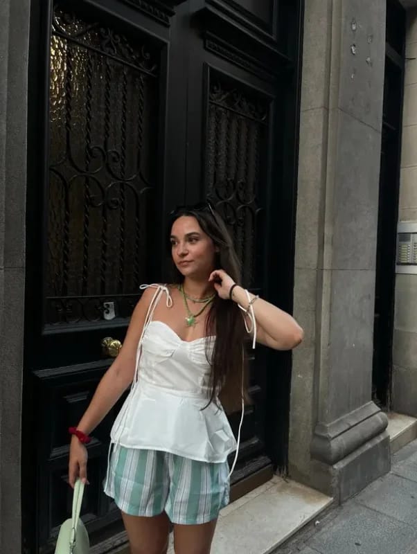 Customer photo review of Jada Peplum Corset Cami Top