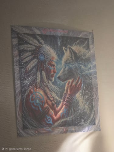 Customer photo review of 5D Diamond Painting – Seelenverbindung des Wolfes