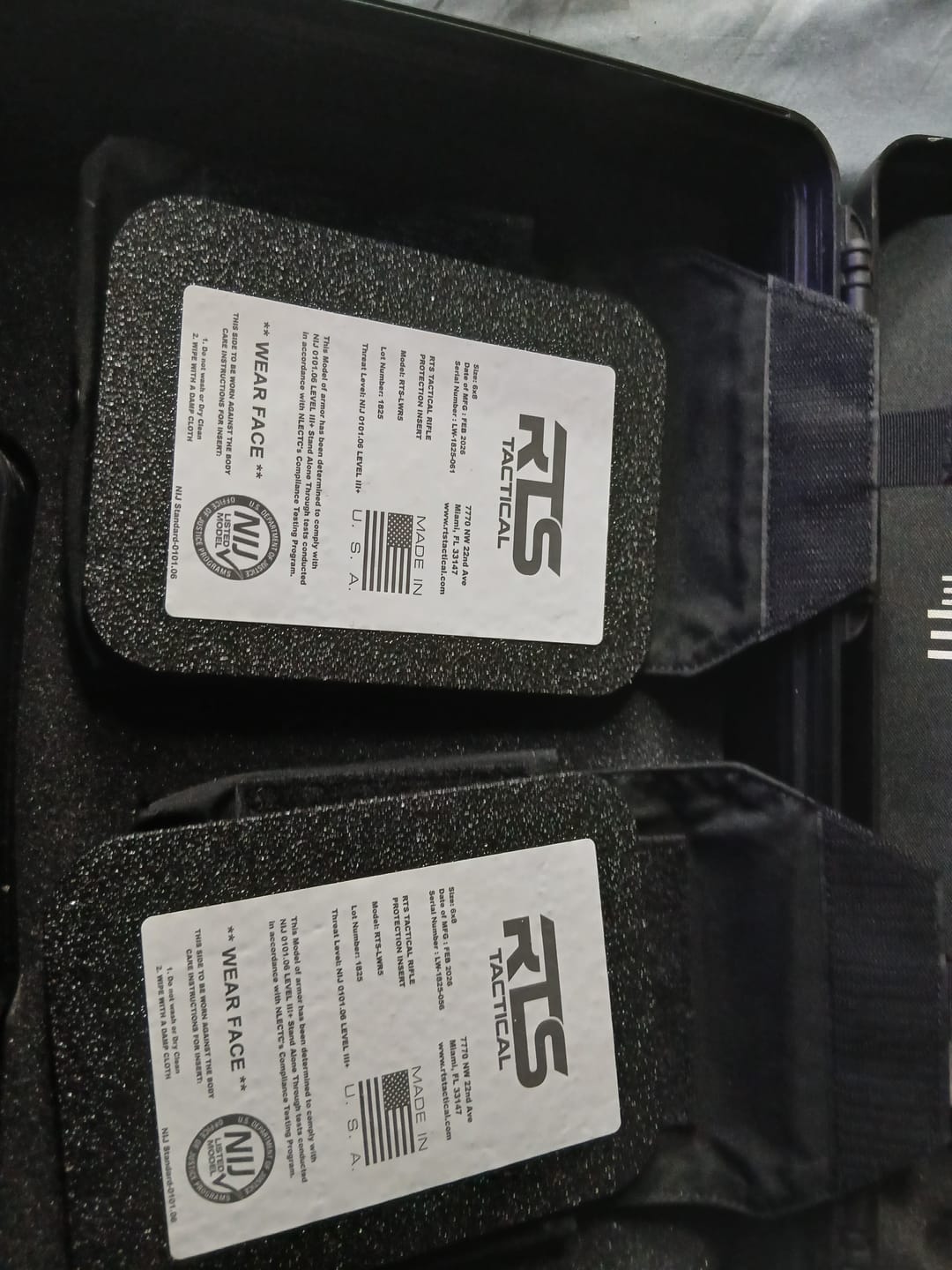 Customer photo review of RTS Tactical LWR5 Rifle Special Threats NIJ 0101.06 Level III+ Inserts - 6X8