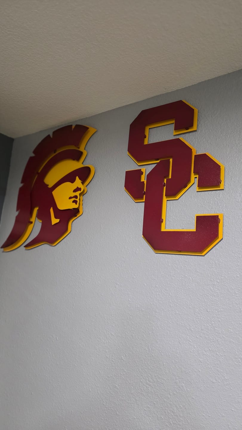 Customer photo review of USC Southern California Trojans Interlocking "SC" 3D Metal Wall Art