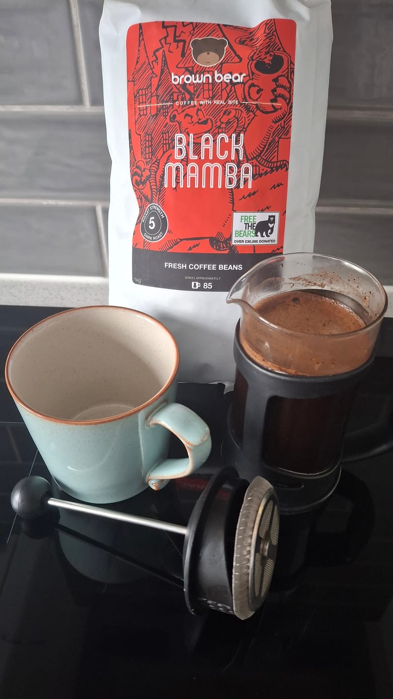 Customer photo review of Strong Dark Roast Coffee - Black Mamba - High Caffeine