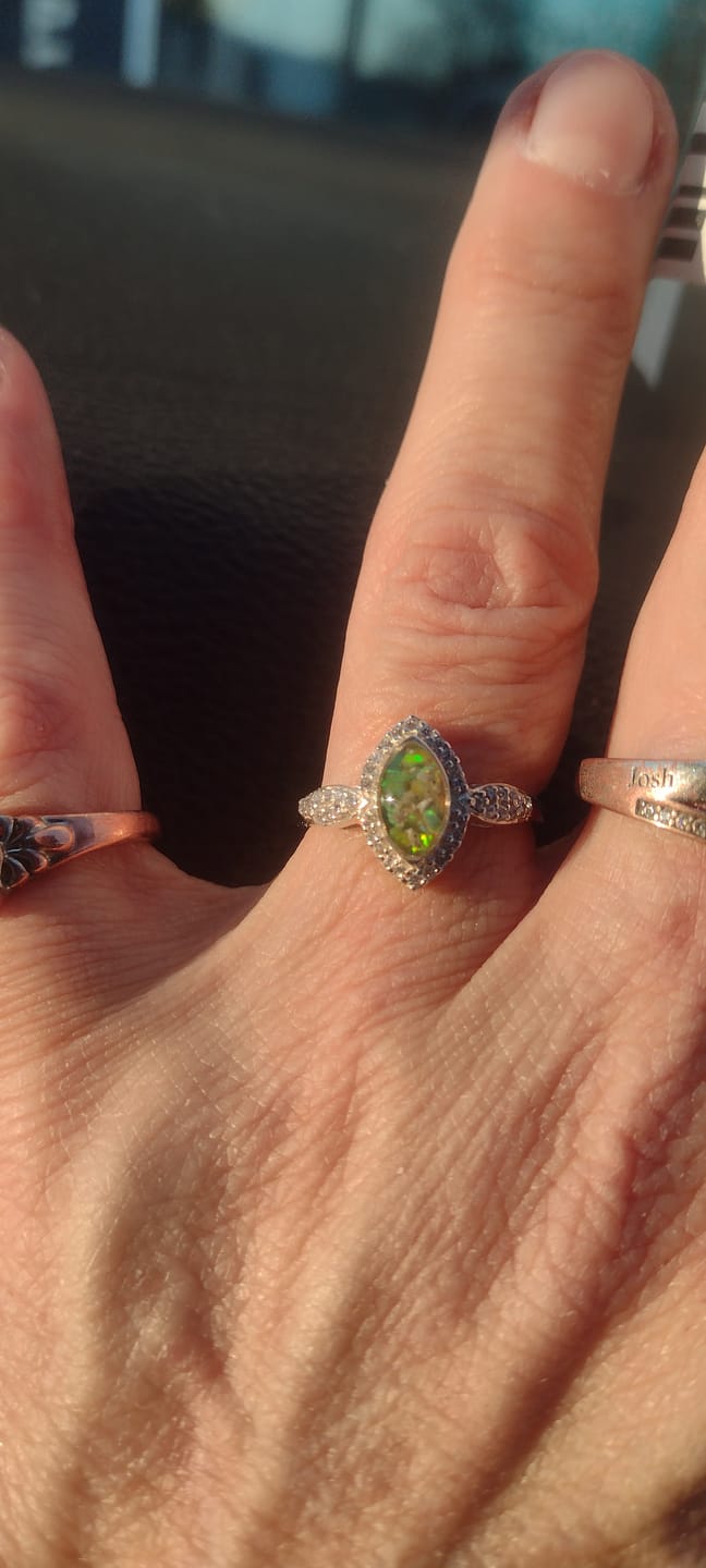 Customer photo review of Bedazzled Marquise Cremation Ring