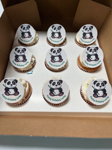 Customer photo review of 15 x 5 cm Pre-cut Standard Cupcake Custom Edible Icing Images