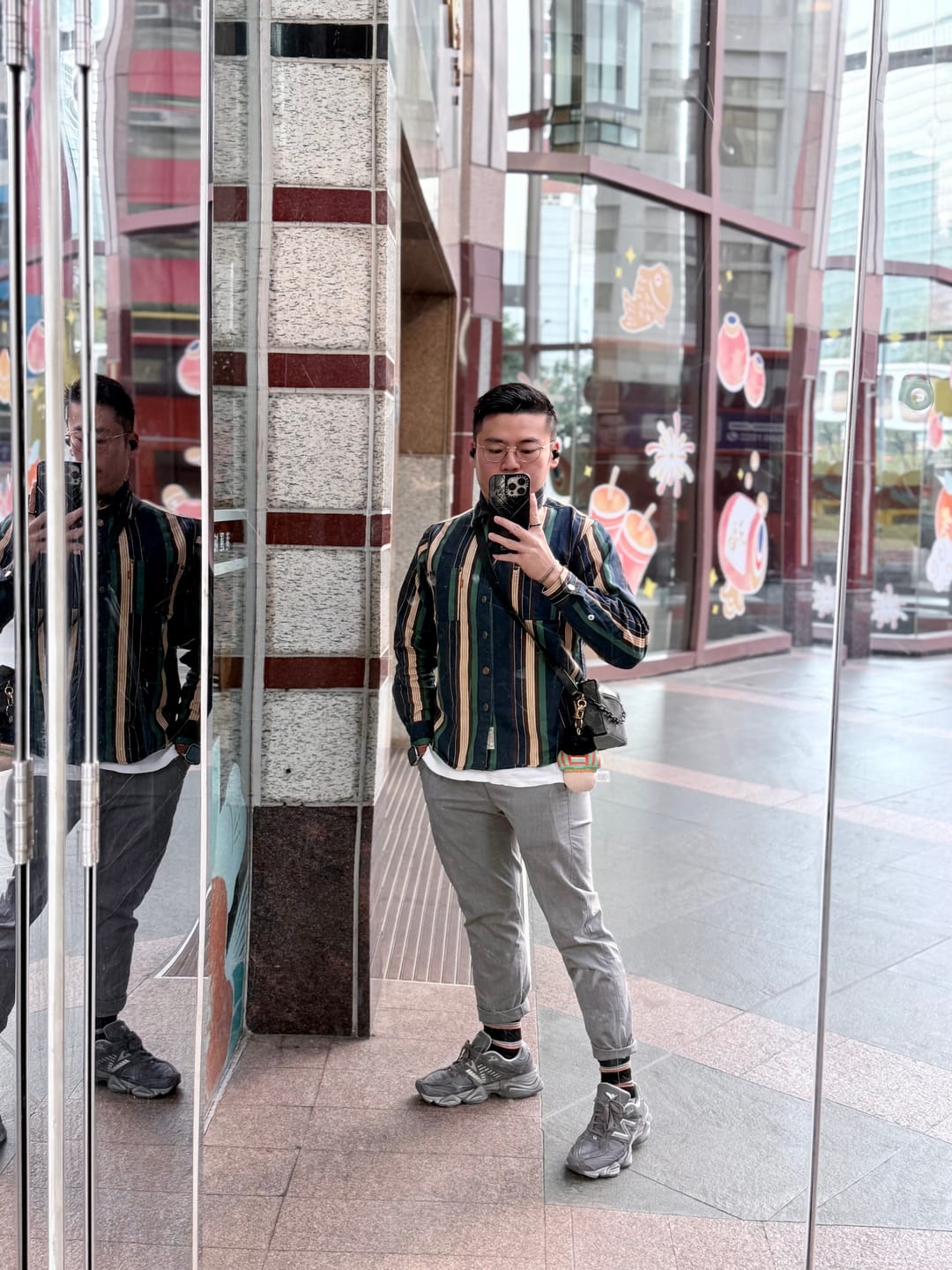 Customer photo review of カシメポケット付き　先染めマルチストライプ柄長袖シャツ