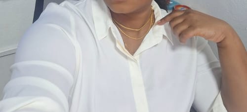 Customer photo review of Snake, Rope & Paperclip Layered Necklace Set Gold