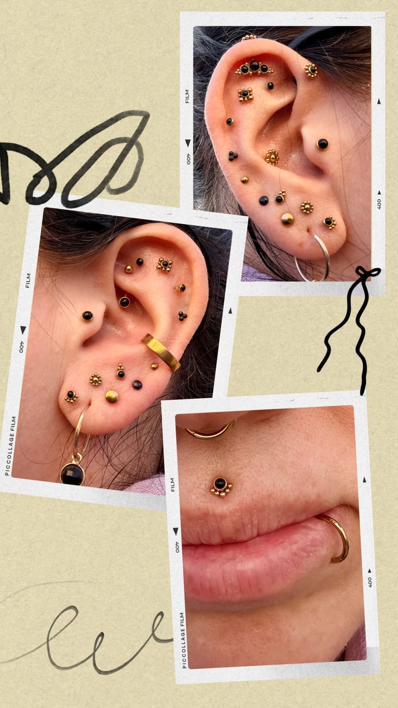 Customer photo review of Piercing Curved Barbell mit Schmuckstein - 1H/07