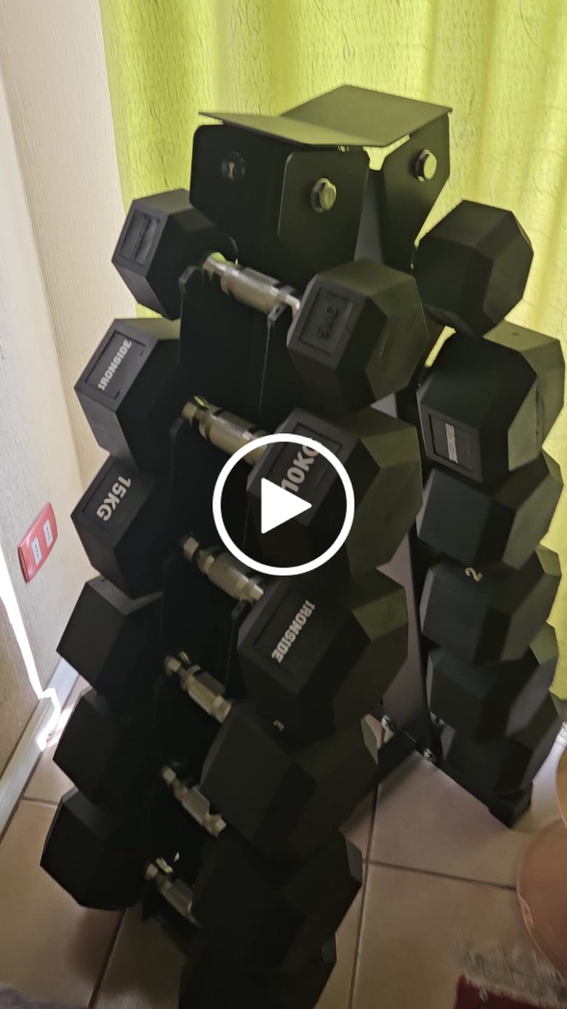 Customer video review of Pack IRONSIDE Mancuernas Hexagonales (KG) + Rack de Almacenamiento