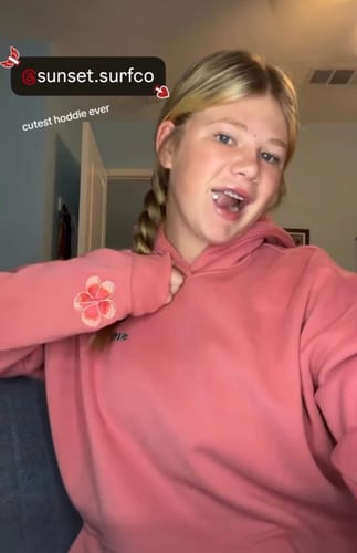 Customer photo review of Coral Hibiscus Hoodie