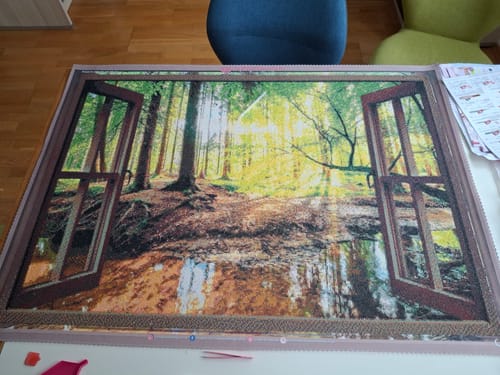 Customer photo review of 5D Diamond Painting – Fenster mit Waldblick