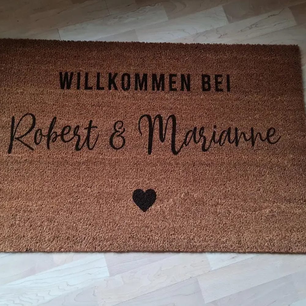 Customer photo review of Fußmatte aus Kokos personalisierbar – Willkommen bei Familienname mit Herz
