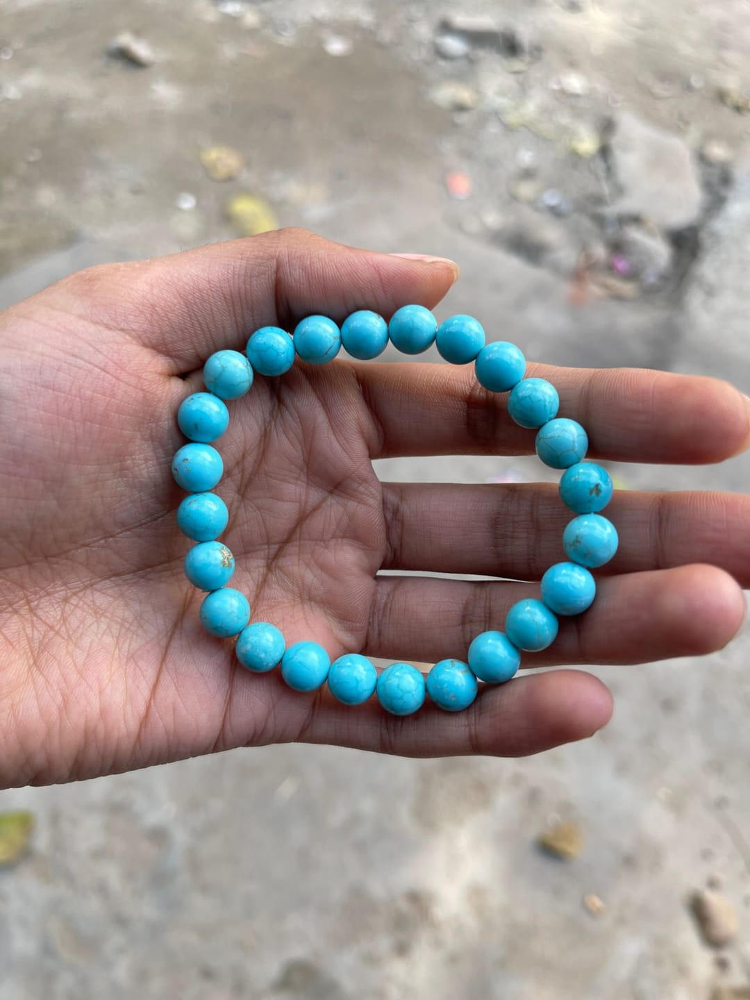 Customer photo review of Firoza Turquoise Crystal Bracelet — Premium Vastu Remedy Stone of Protection for Good Luck & Prosperity