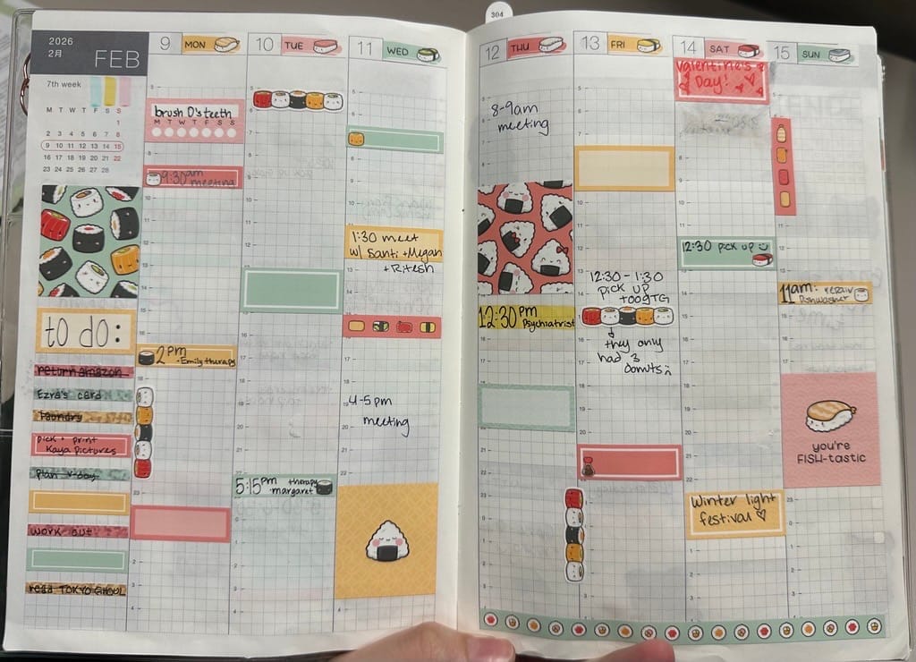 Customer photo review of Sushi Time Theme Hobonichi Cousin Weekly Kit (Set of 3)