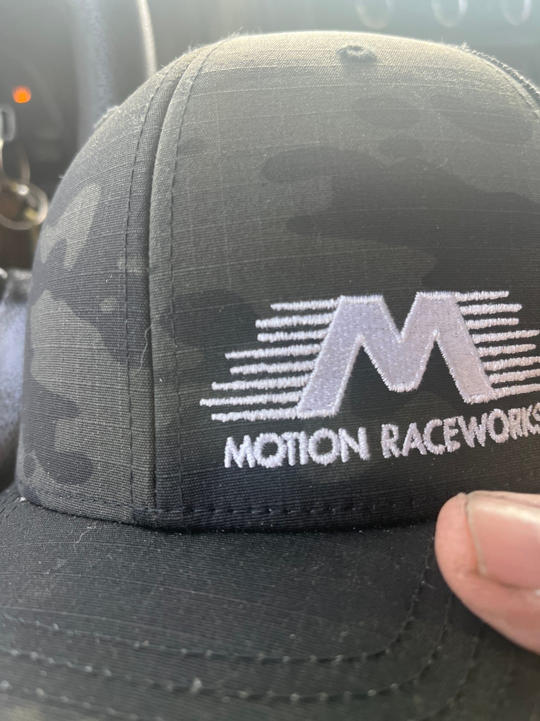 Customer photo review of Black Camo Flying M Snapback Hat