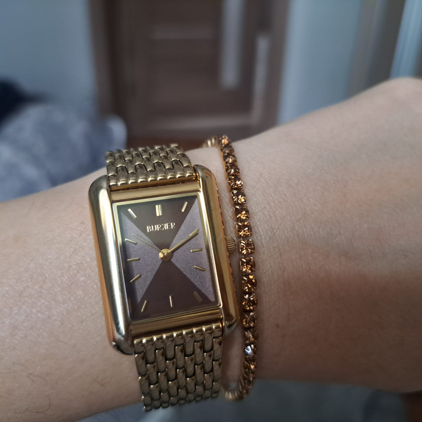 Customer photo review of Ava Gold Brown Bracelet