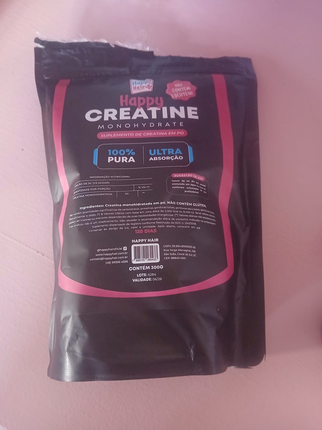 Customer photo review of Creatina Monohidratada 100% Pura 300g - Happy Creatine