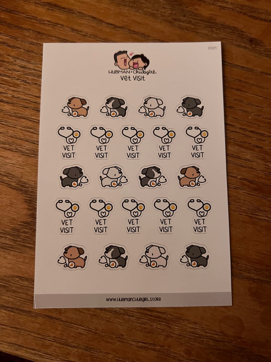 Customer photo review of Vet Visit Planner Stickers