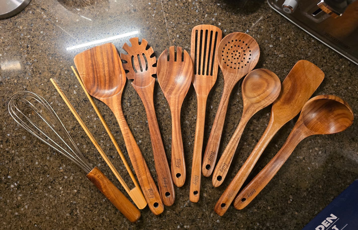 Customer photo review of 10 Piece Teak Wooden Utensil Set