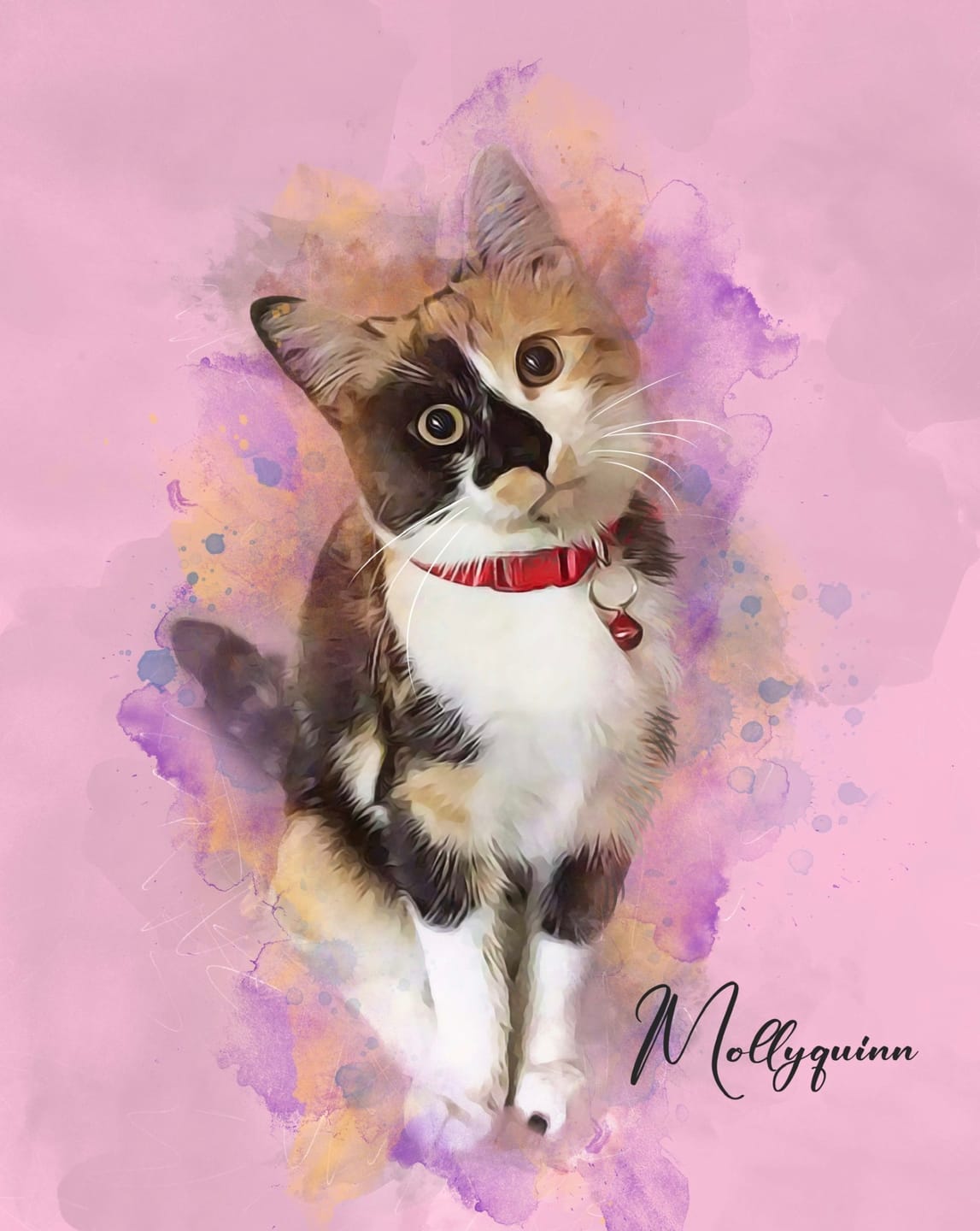 Customer photo review of Custom Watercolor Pet Portrait – Wild Pastel Style