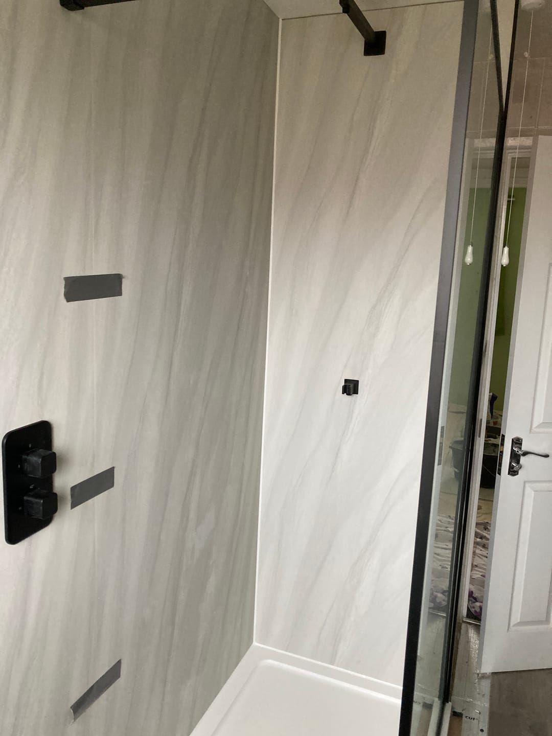 Customer photo review of 10mm Ocean Grey Ultra Matt Shower Panel 1M x 2.4M