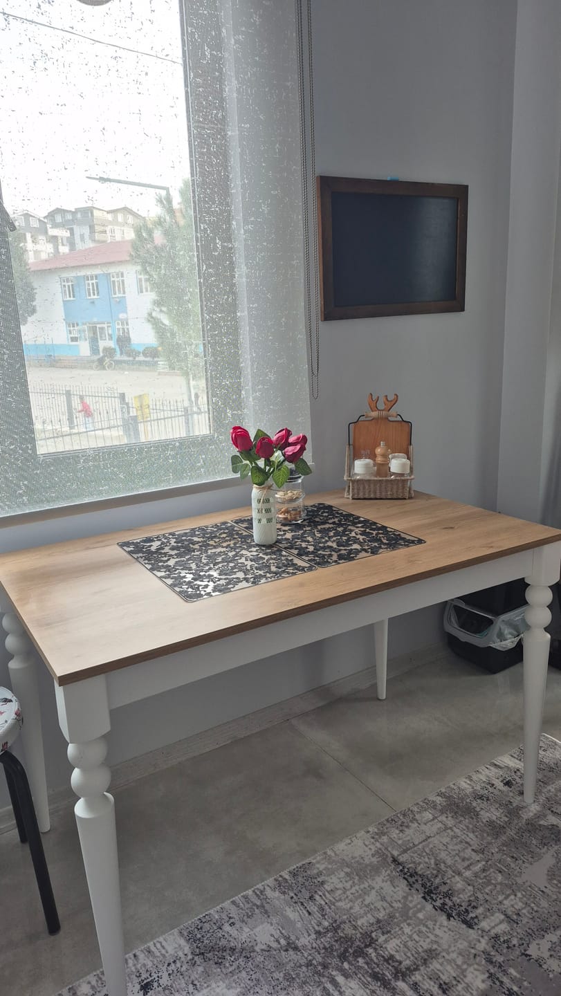 Customer photo review of Rani JA104 Mutfak Masası Yemek Masası Sepet Ceviz - Beyaz