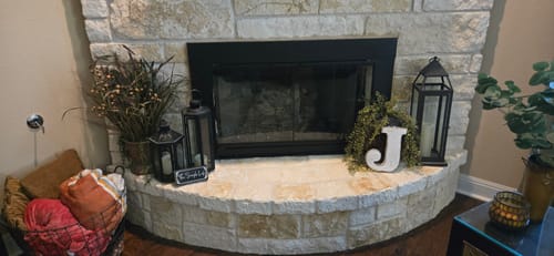 Customer photo review of Grande Flat Black Masonry Fireplace Door | Standard Sizes