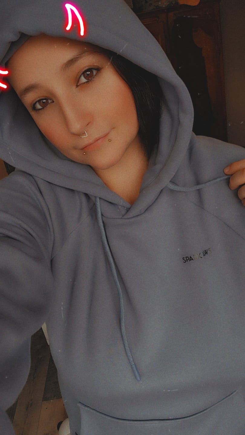 Customer photo review of Essential Human Hoodie - Slate Blue