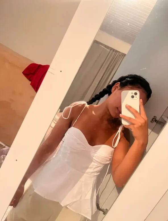 Customer photo review of Jada Peplum Corset Cami Top