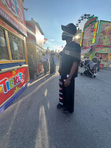 Customer photo review of Bottega Desires Patches Sweatpants Black