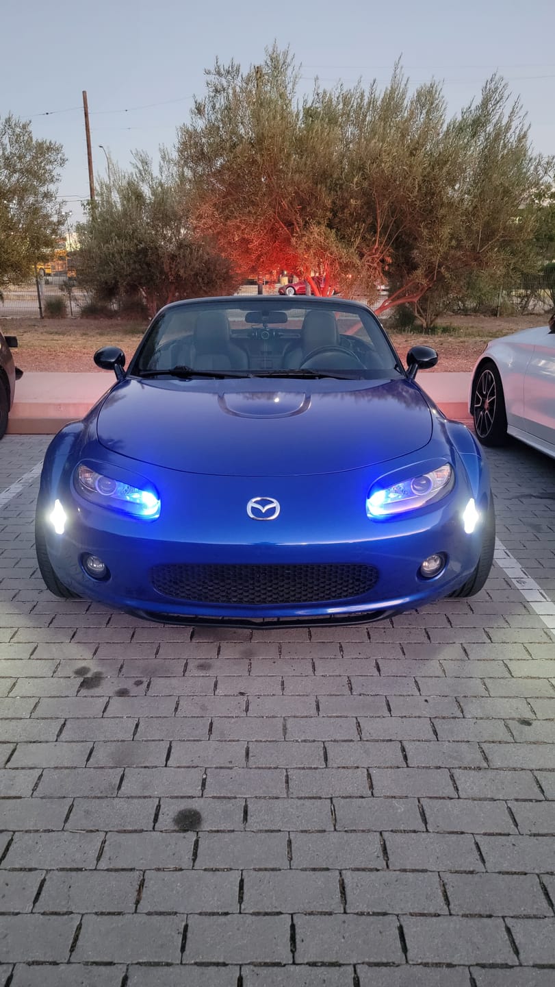 Customer photo review of Glossy Metallic Pearl Blue Vinyl Wrap