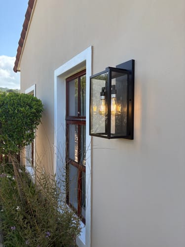 Customer photo review of Atrium Outdoor Wall Lantern – Black